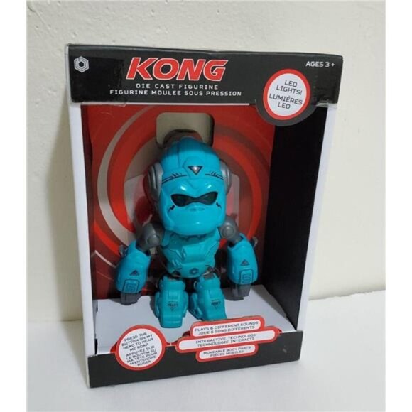 KING KONG DIE CAST INTERACTIVE ACTION FIGURE BLUE INFRARED TECH LED LIGHTS TOY - Picture 1 of 5